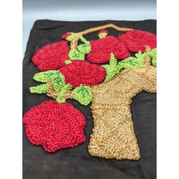 Vtg 2 Pc Handmade Punched Black Pillow Covers Colorful Floral - Picture 10 of 15